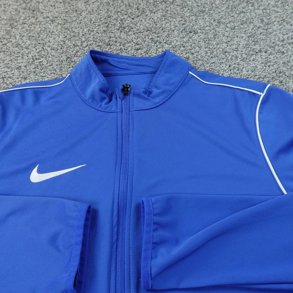Nike Jacket Mens L Blue Dri FIT Full Zip Dry Park Track Soccer Training Coat Top
